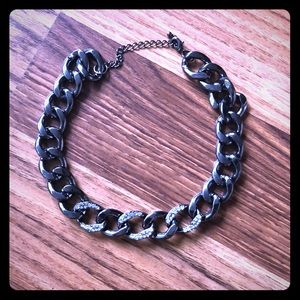 Silver chain necklace choker